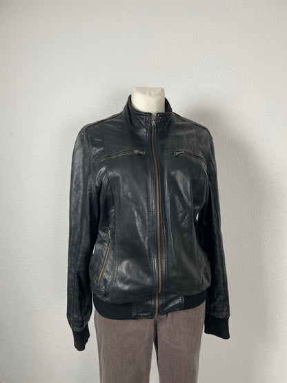Vintage Y2K 2000s black leather jacket