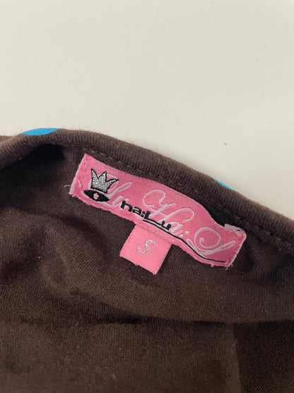 Vintage Y2K brown polka dot halter top