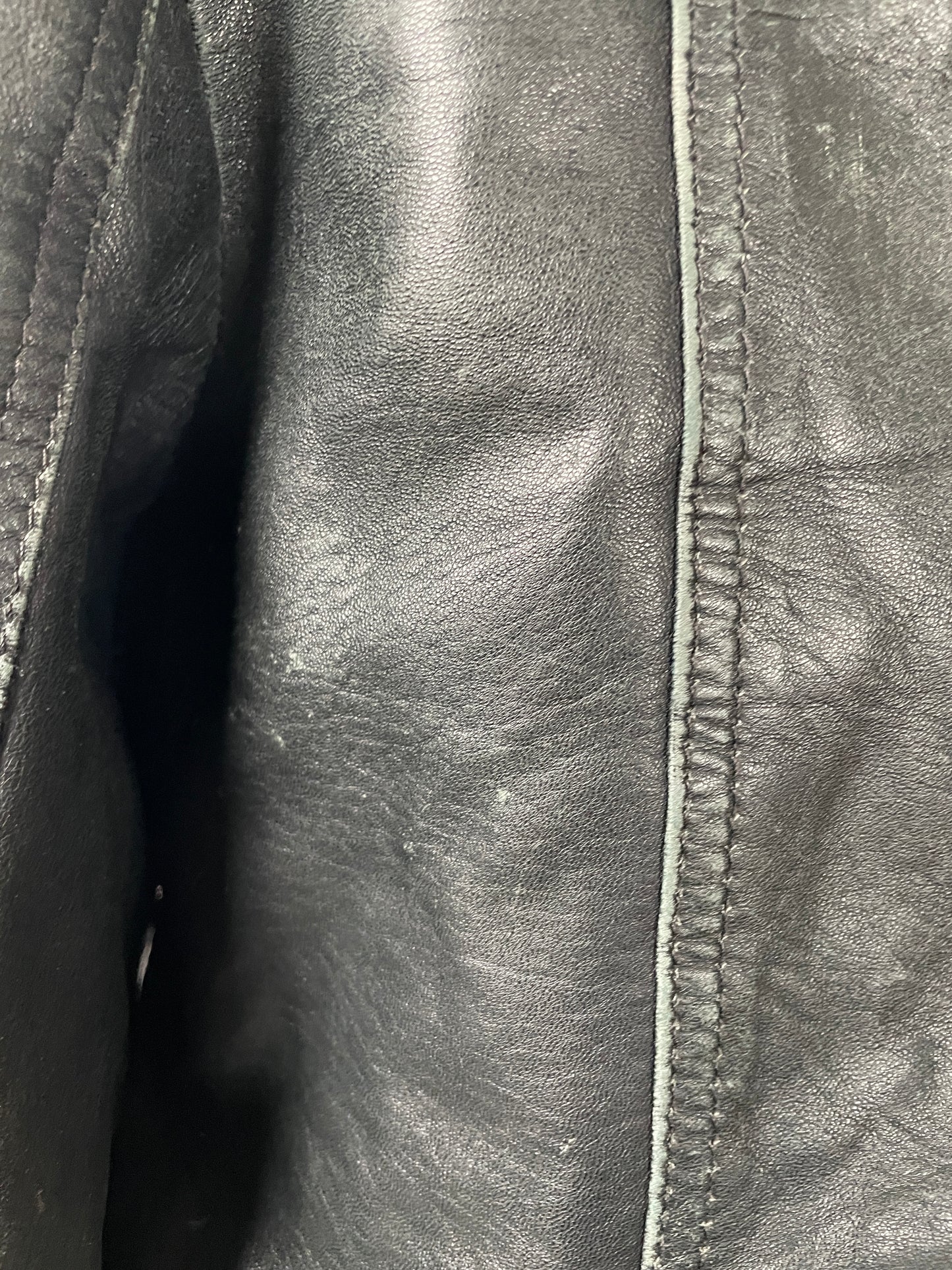 Vintage Y2K 2000s black leather jacket