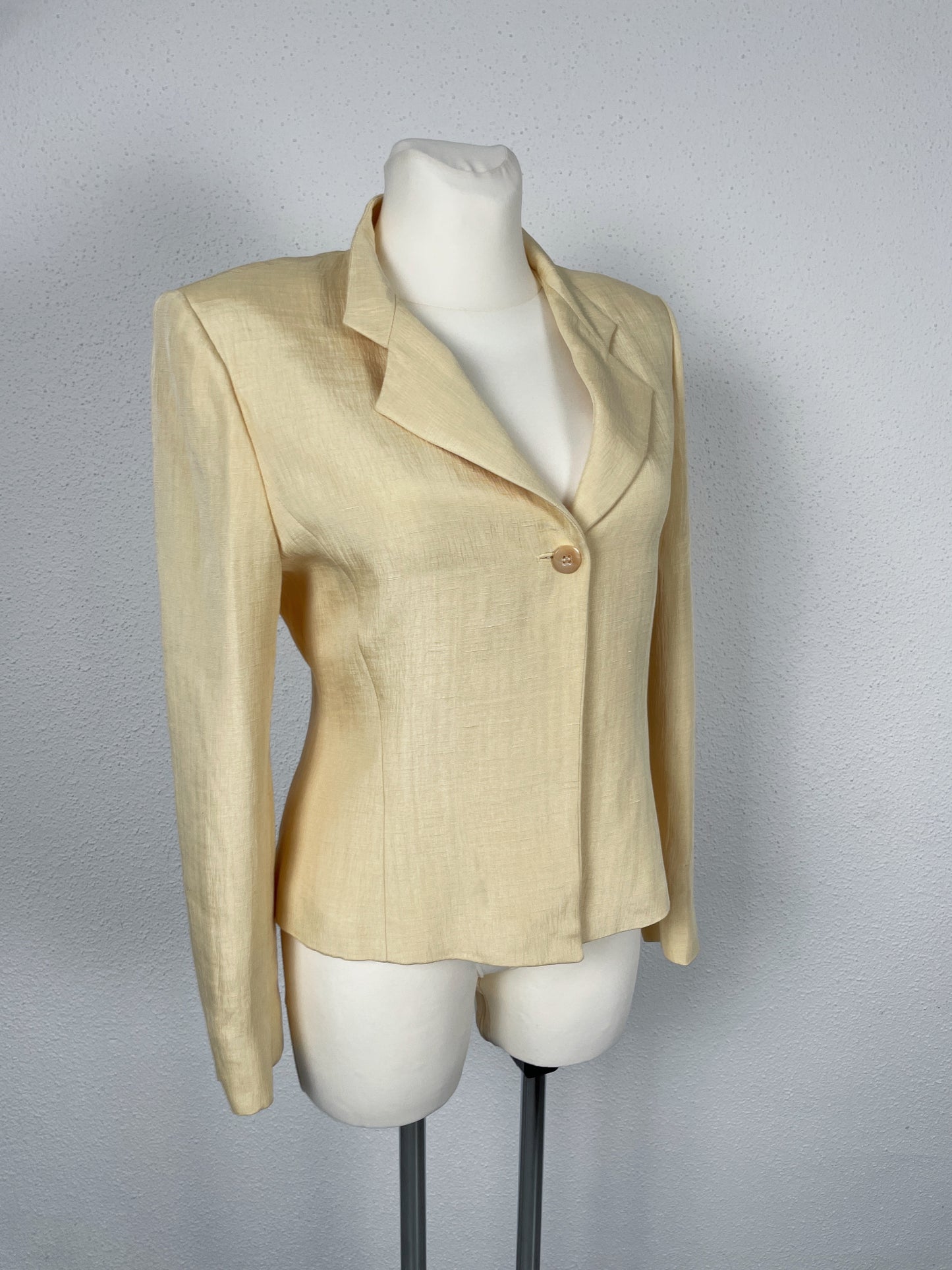 Vintage butter yellow Marella linen blend blazer