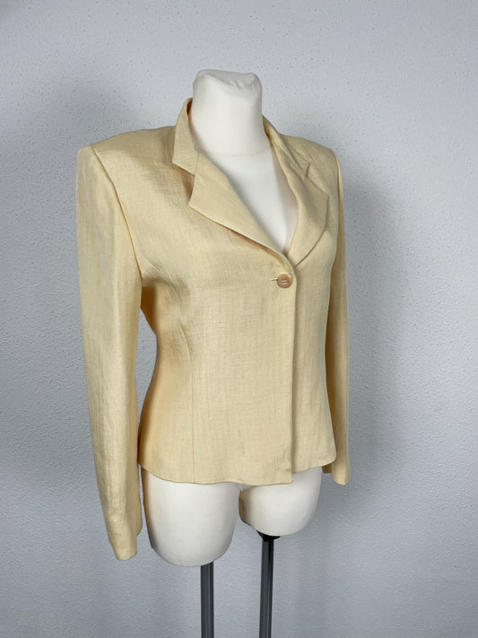 Vintage butter yellow Marella linen blend blazer