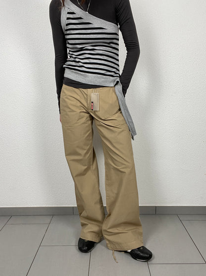 Vintage Y2K beige cargo pants wide leg, new with a tag