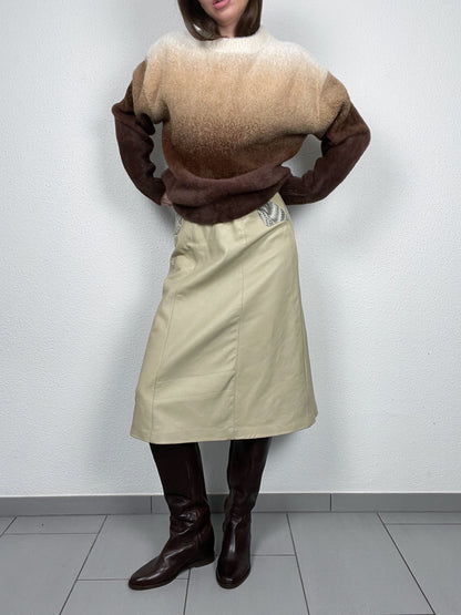 Vintage Leather Midi Skirt – Size S
