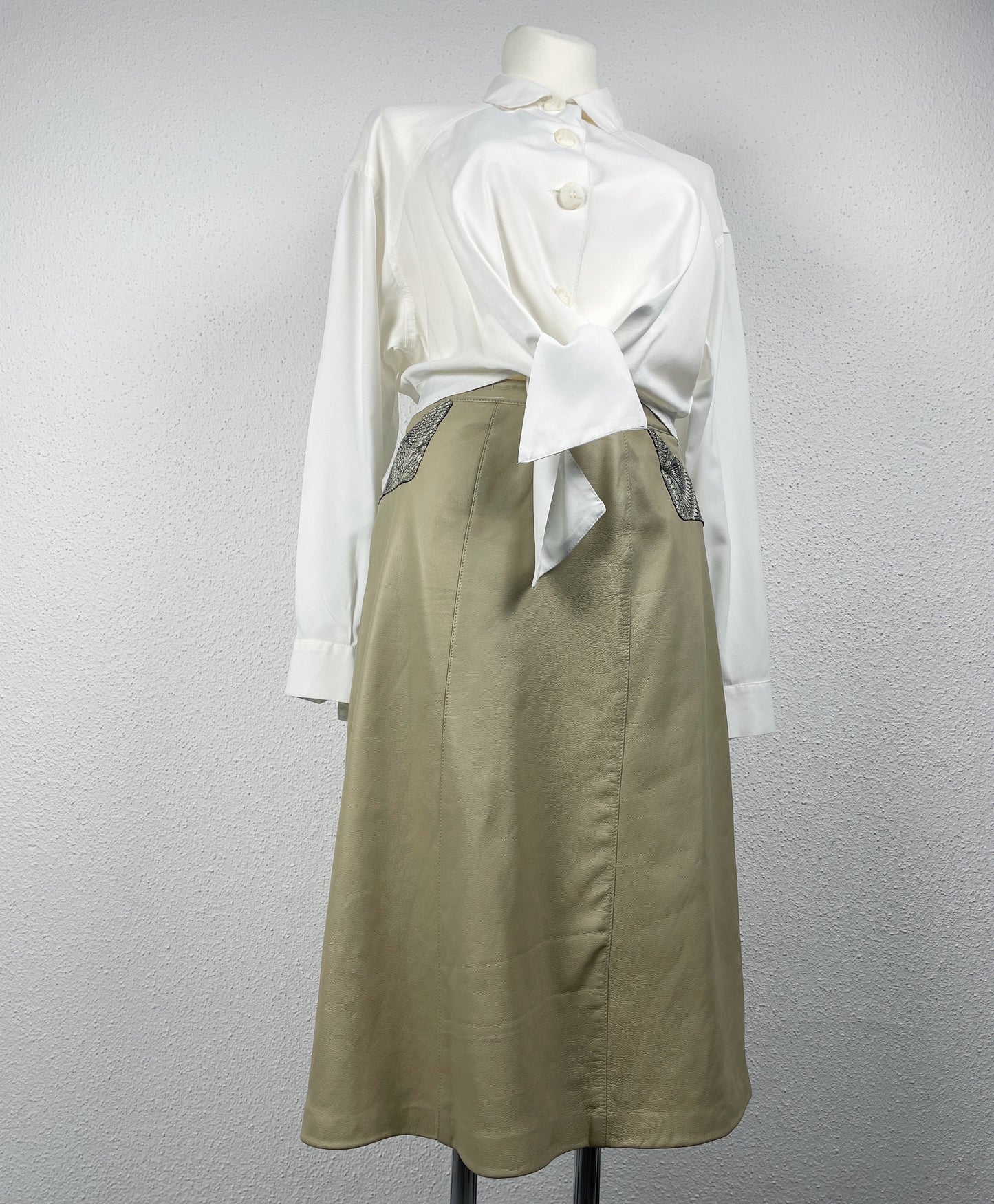 Vintage Leather Midi Skirt – Size S