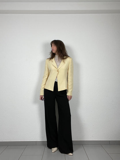 Vintage butter yellow Marella linen blend blazer