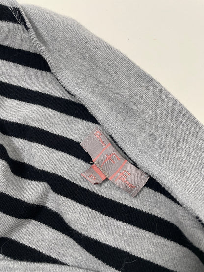 Vintage Y2K striped asymmetric top