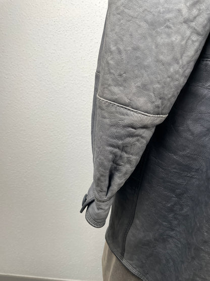 Vintage ’90s reversible genuine leather & curly shearling coat.