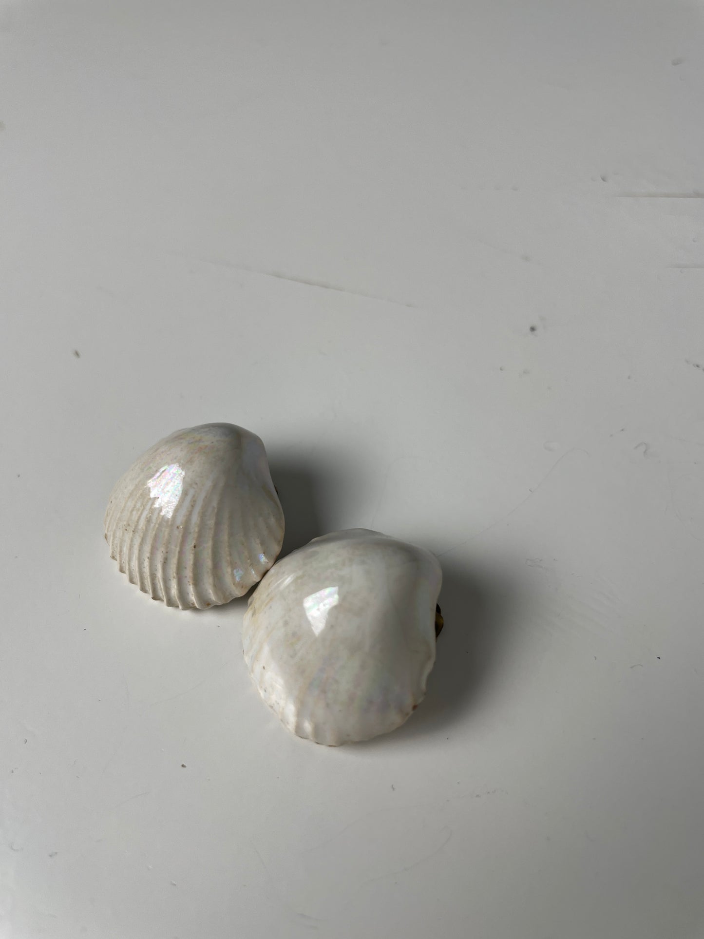 Vintage Seashell Clip-On Earrings