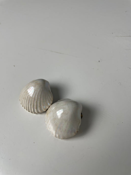 Vintage Seashell Clip-On Earrings