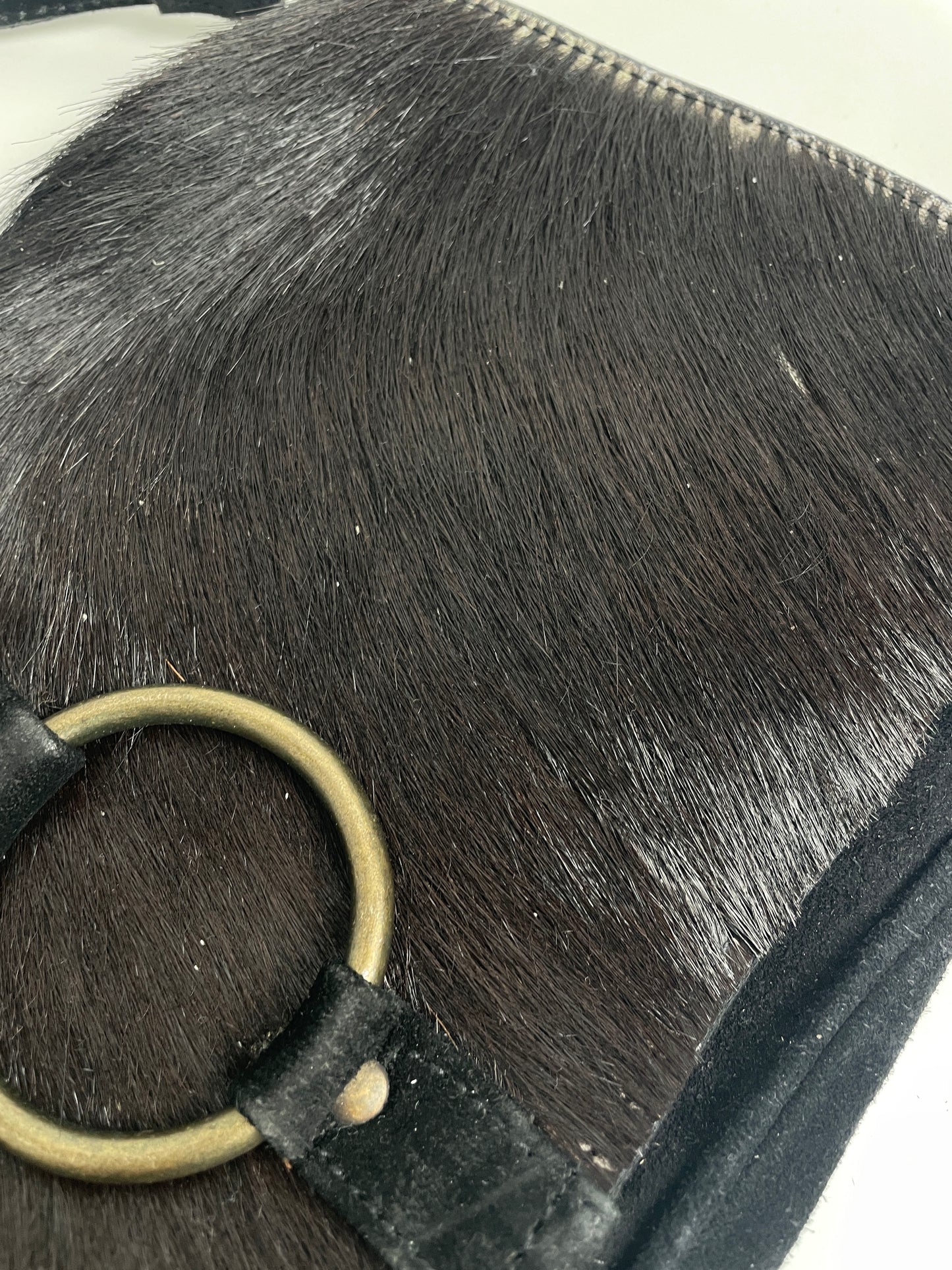 Vintage Black Haircalf Shoulder Bag