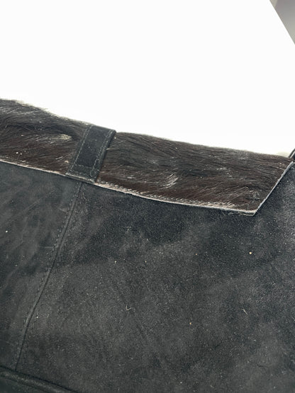Vintage Black Haircalf Shoulder Bag