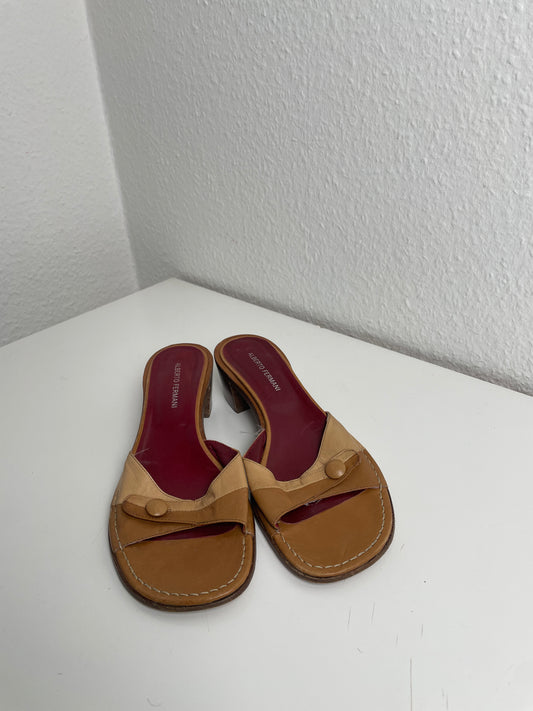 Vintage Leather Mules by Alberto Fermani