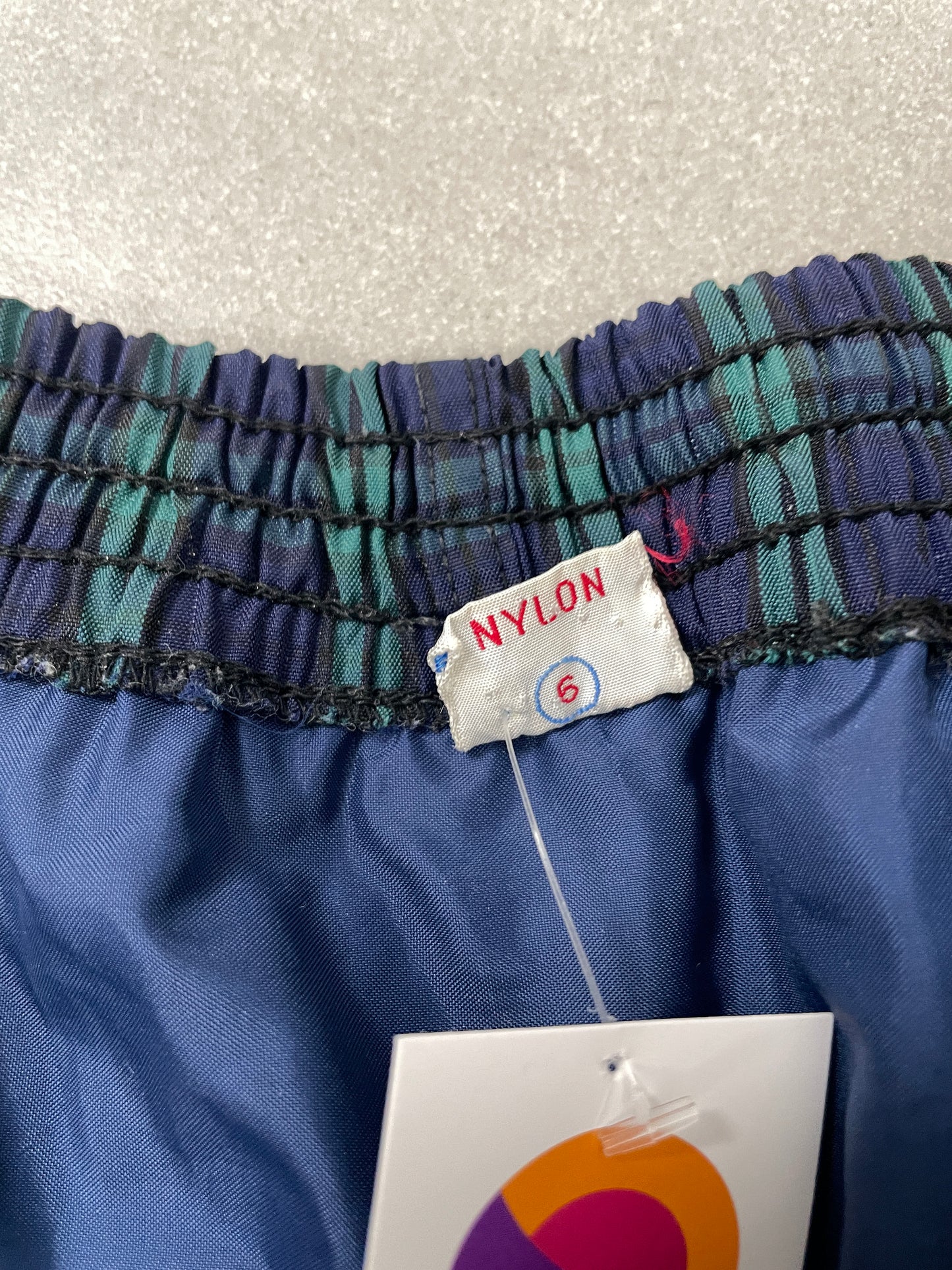 Y2K Navy Plaid Nylon Shorts