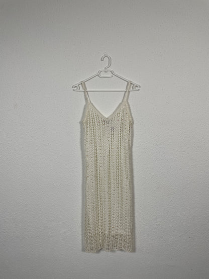 Y2K Cream Crochet Slip Dress