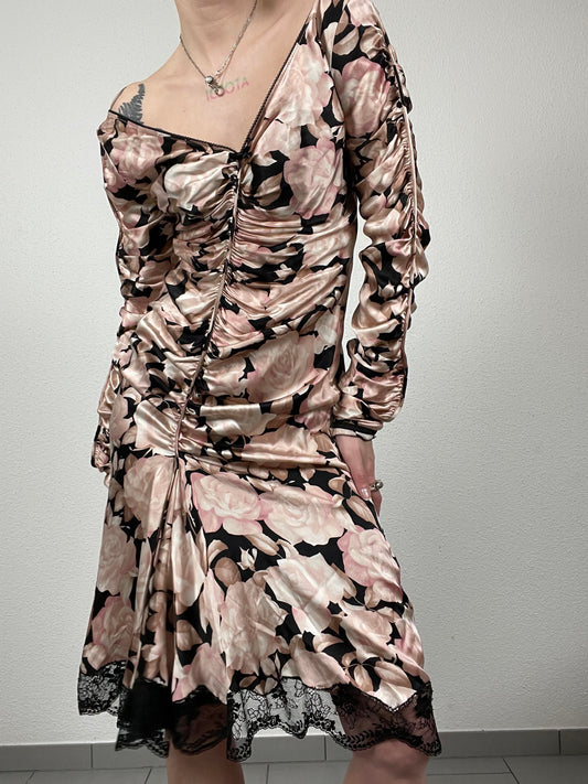 Vintage Roccobarocco Rose Midi Dress