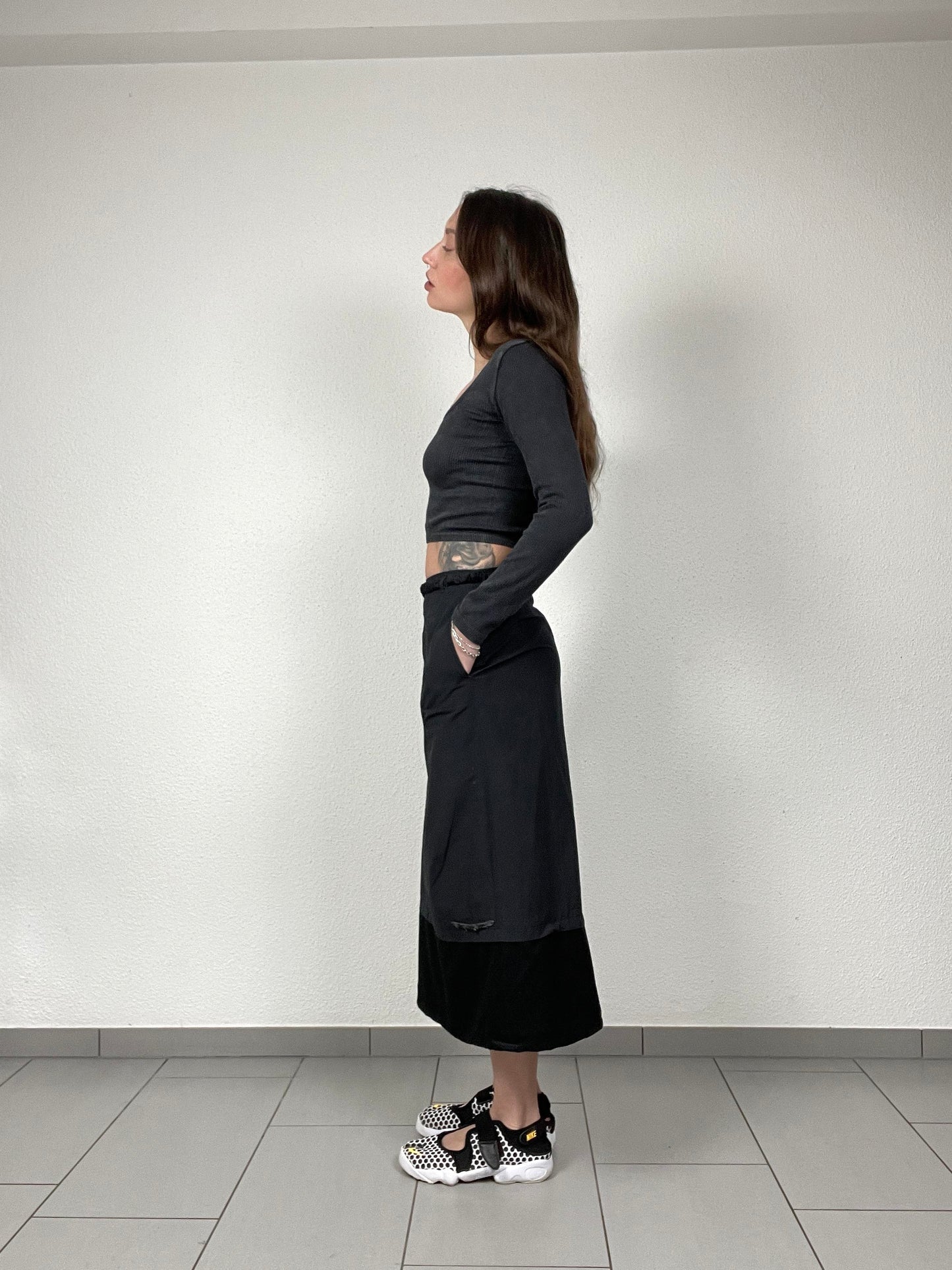 Trussardi Sport Black Midi Skirt