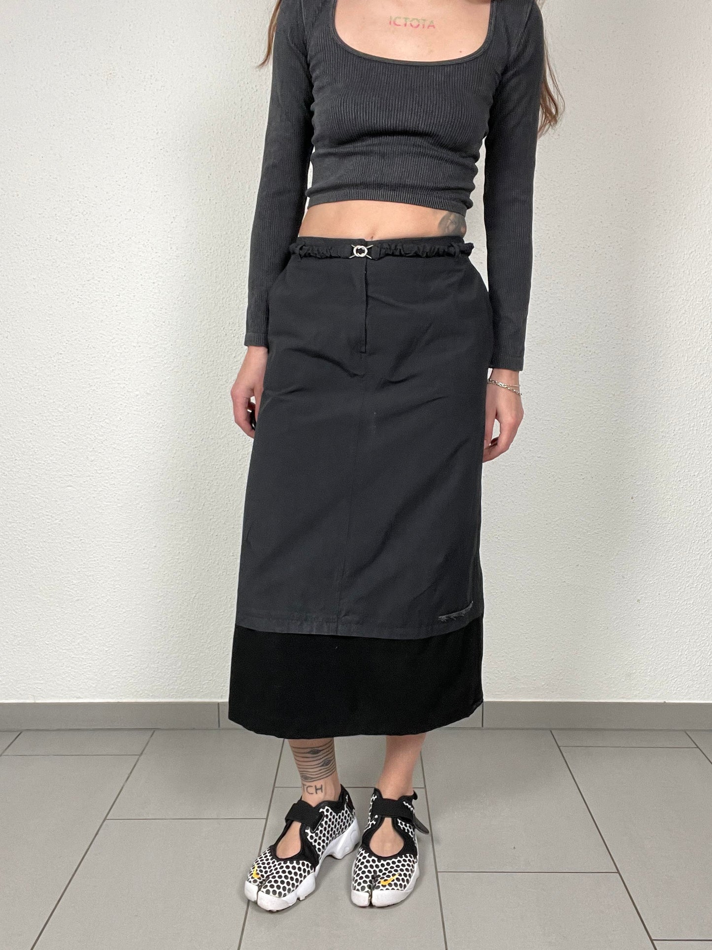 Trussardi Sport Black Midi Skirt