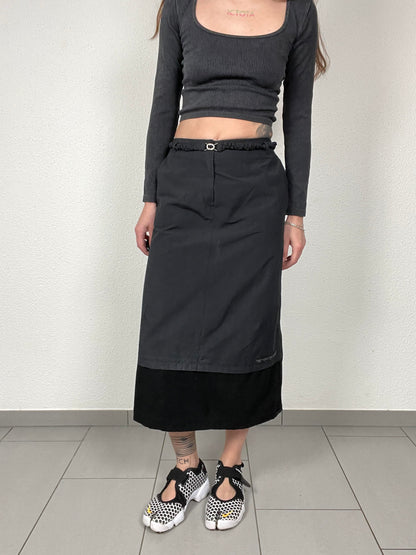 Trussardi Sport Black Midi Skirt