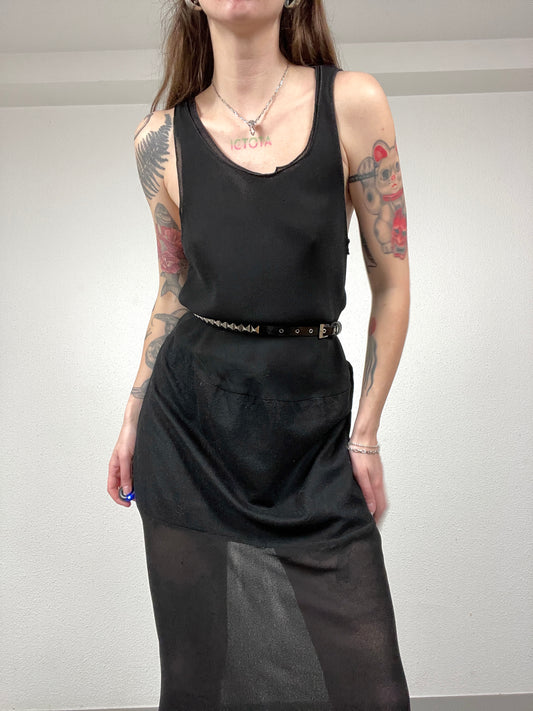 Vintage 90s Italian Sheer Panel Dress