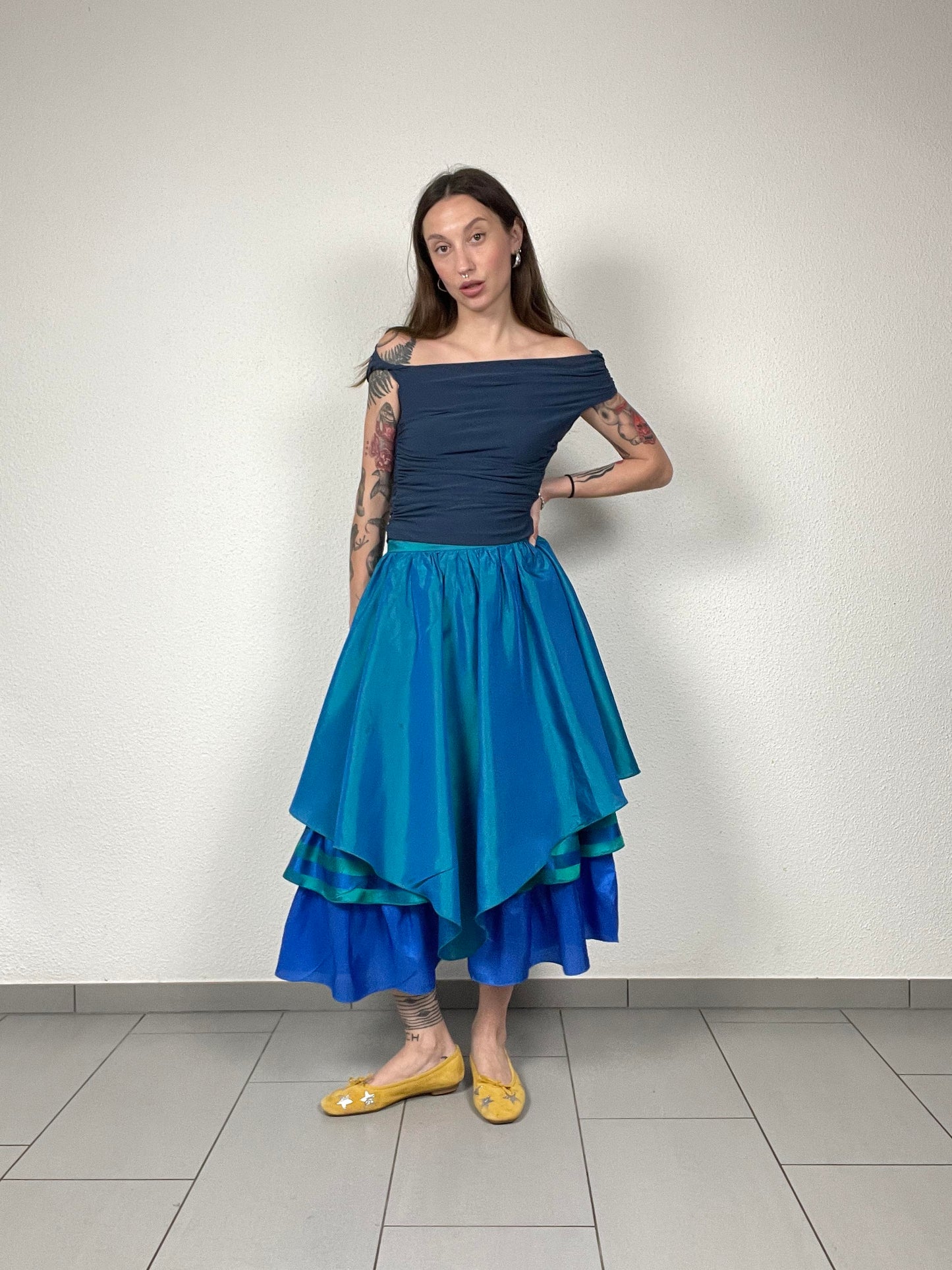 Vera Mont layered skirt
