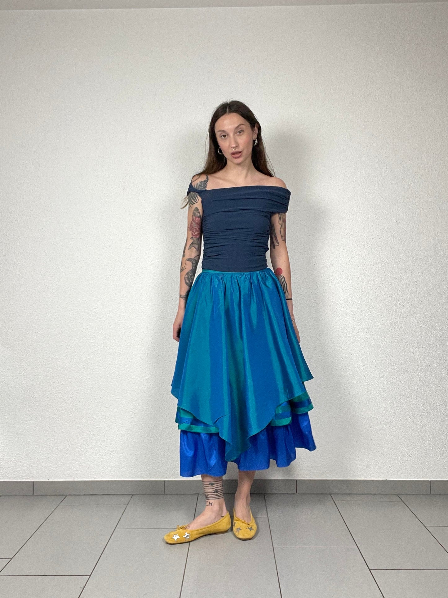 Vera Mont layered skirt