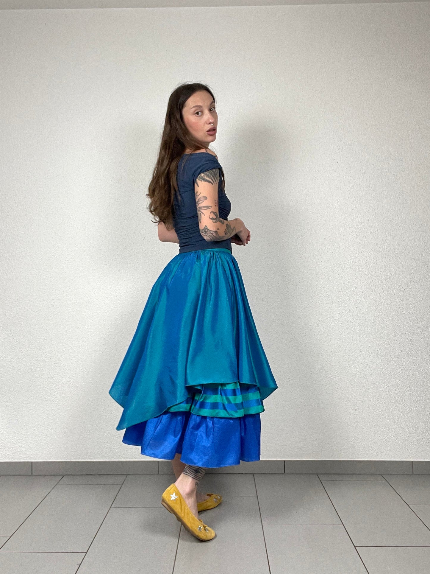 Vera Mont layered skirt