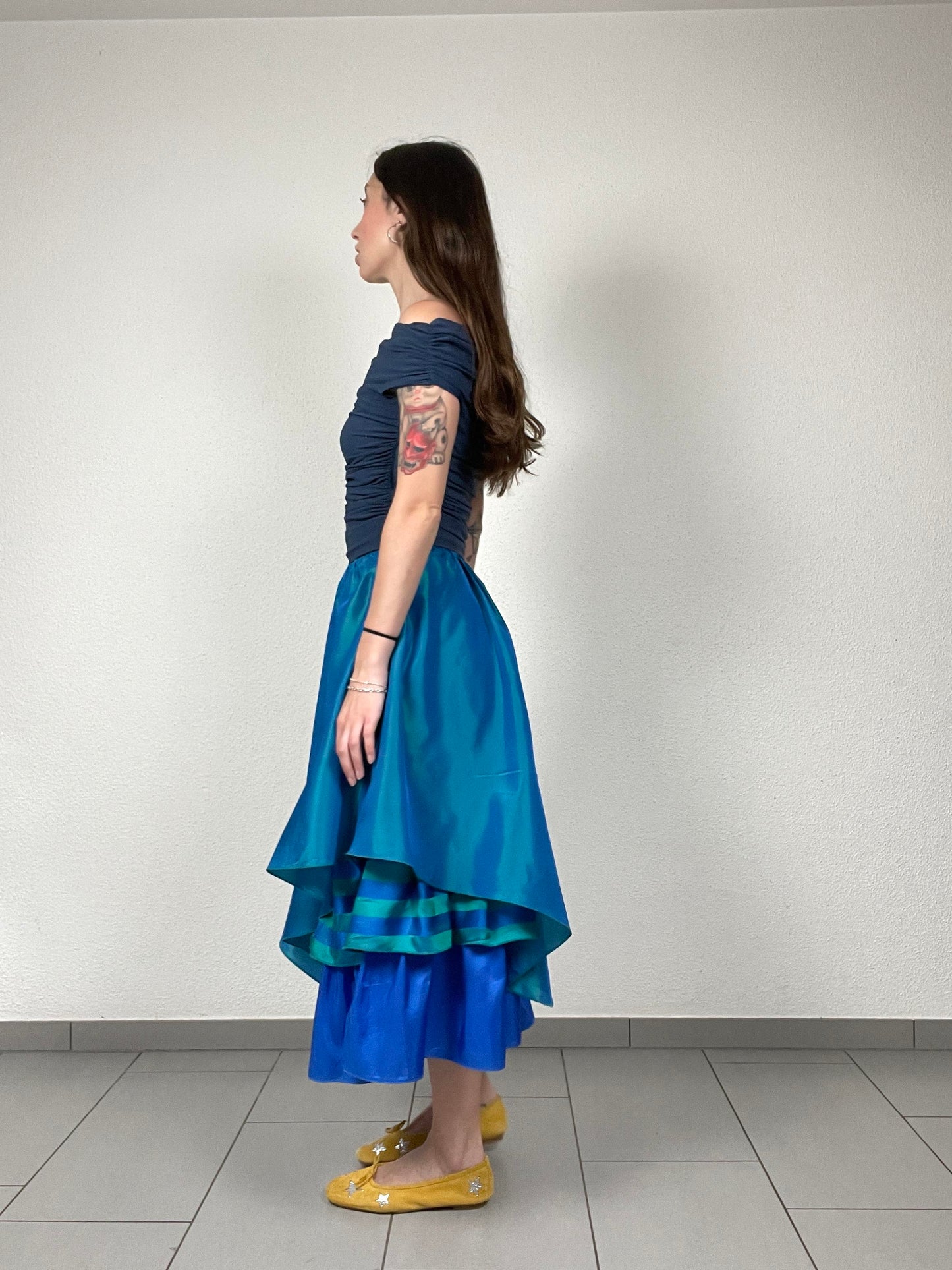 Vera Mont layered skirt