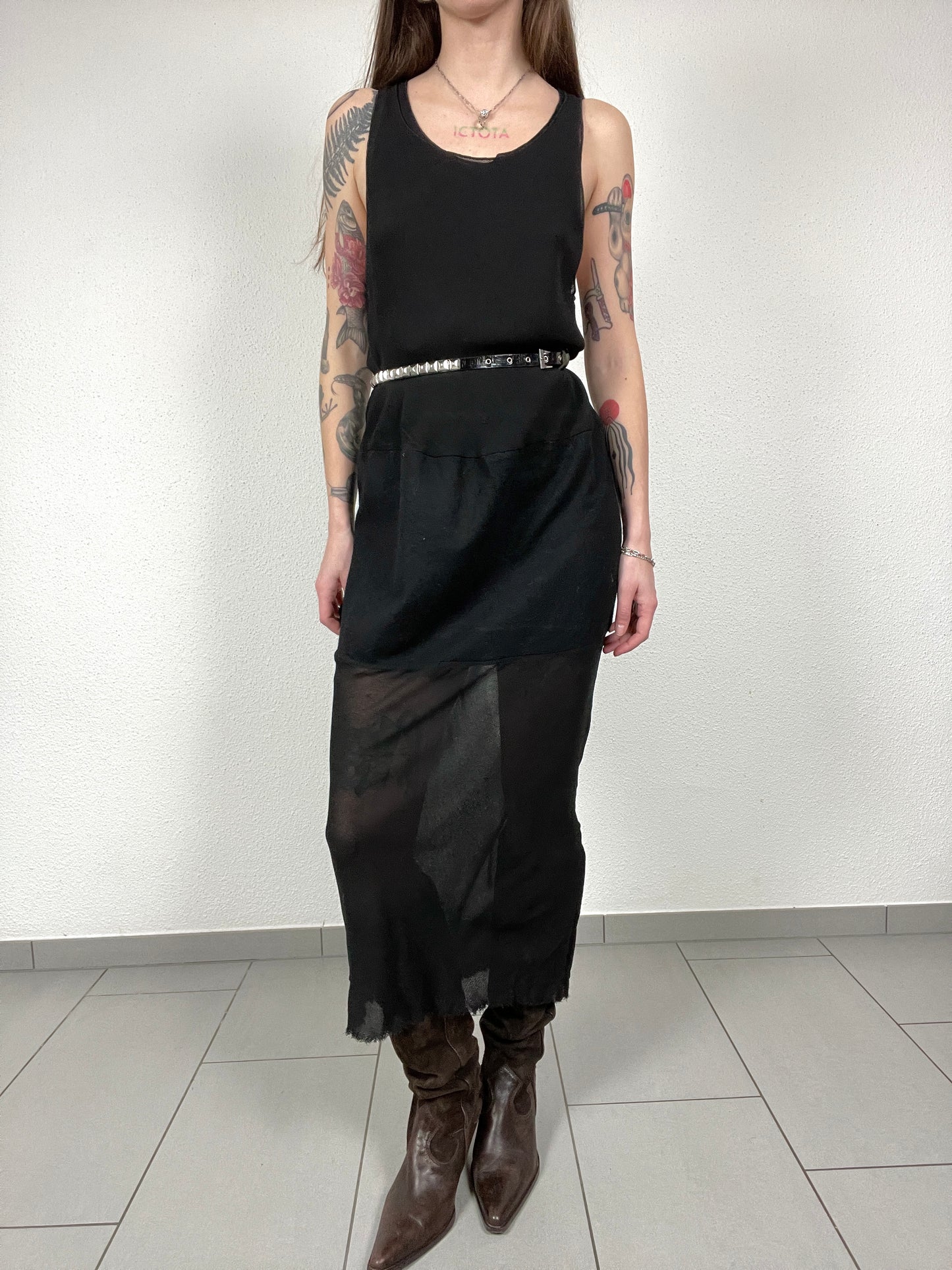 Vintage 90s Italian Sheer Panel Dress