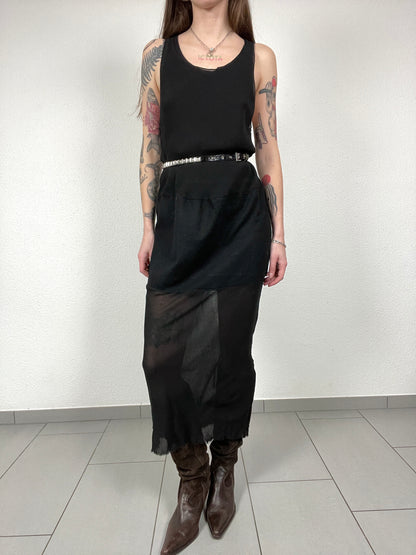 Vintage 90s Italian Sheer Panel Dress