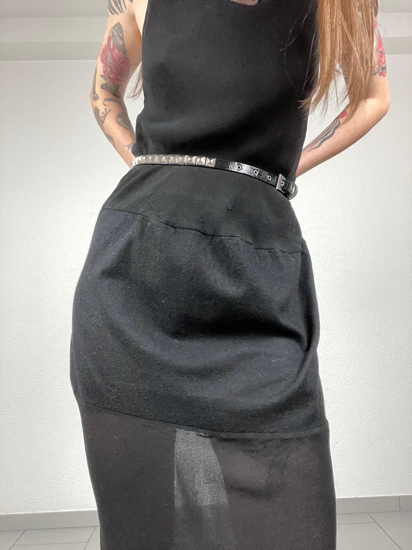 Vintage 90s Italian Sheer Panel Dress