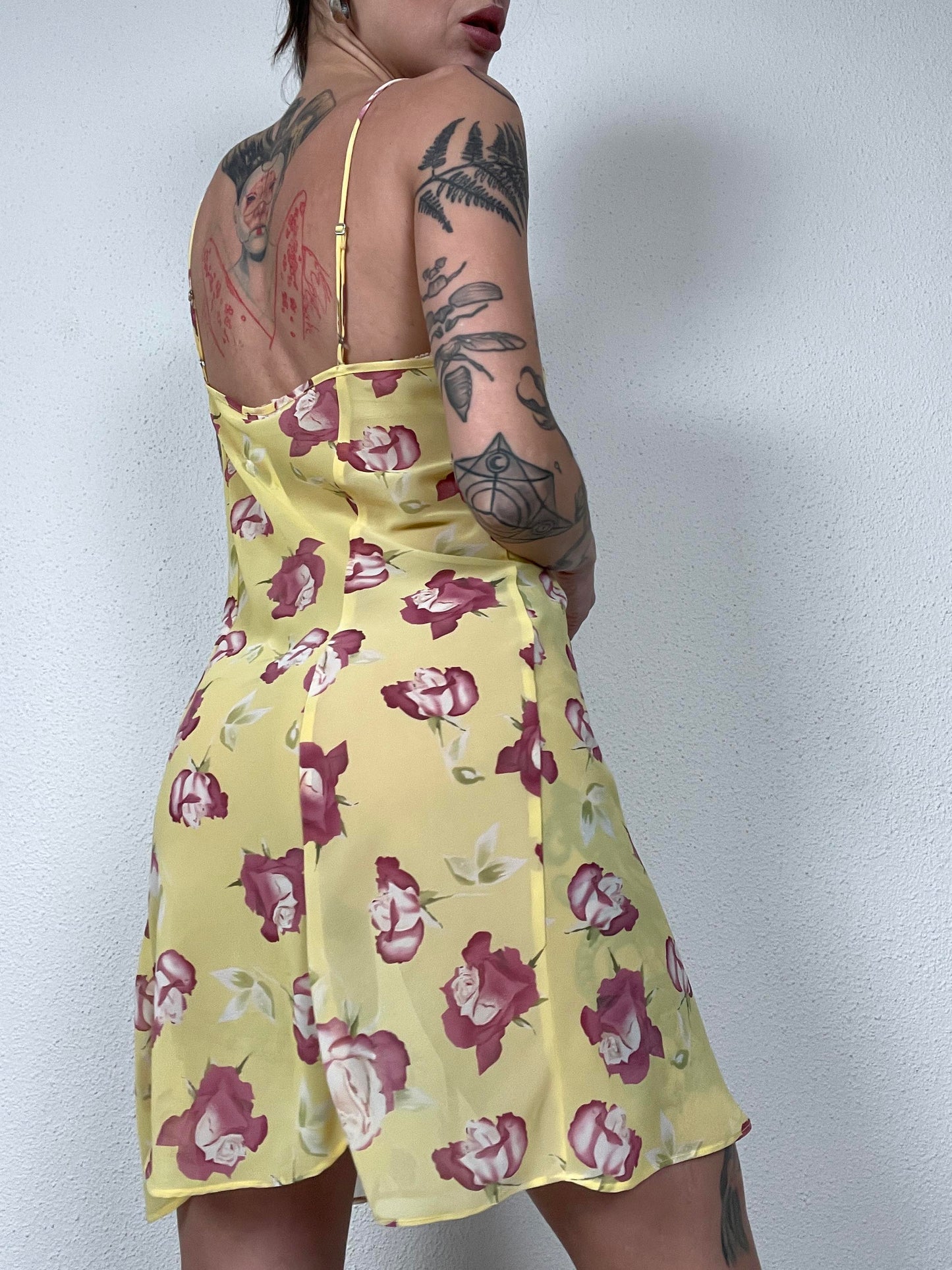 Yellow Rose Slip Dress