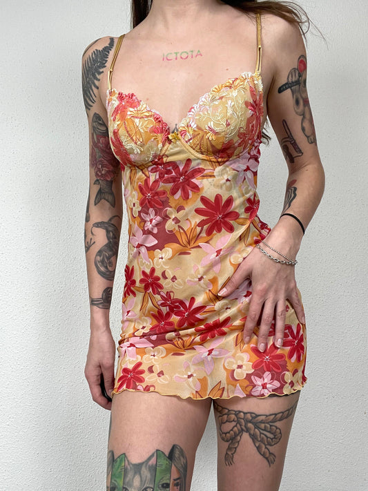 Vintage Y2K Floral Slip Dress