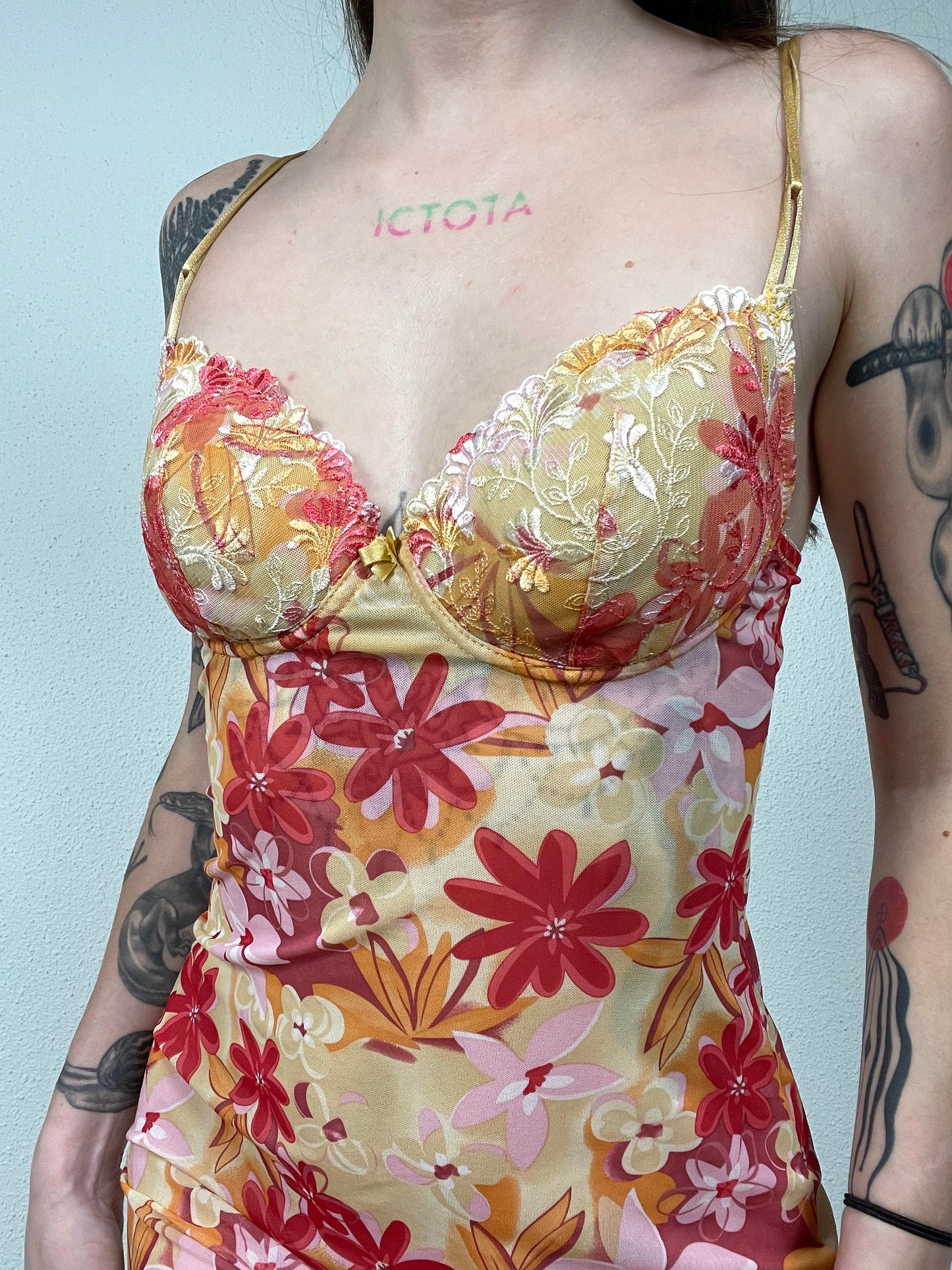 Vintage Y2K Floral Slip Dress