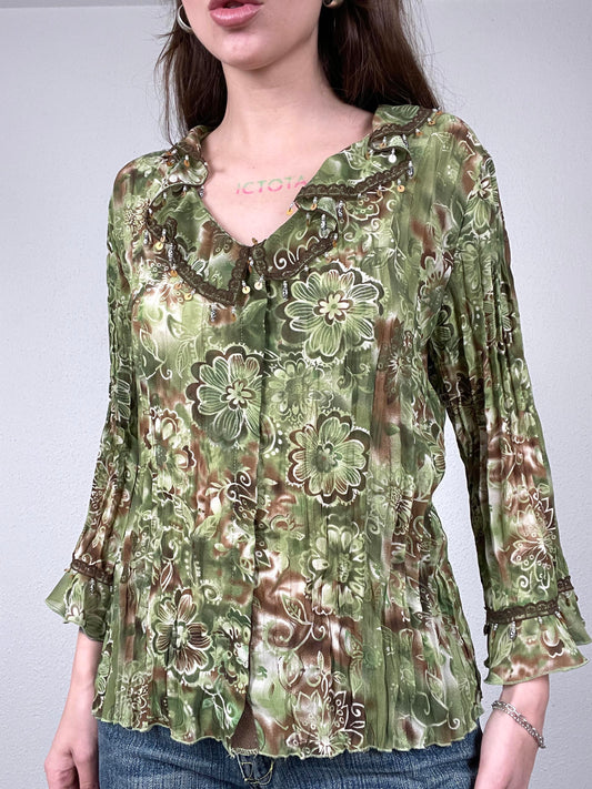 Vintage Y2K Floral Blouse