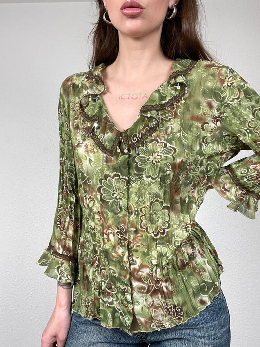 Vintage Y2K Floral Blouse