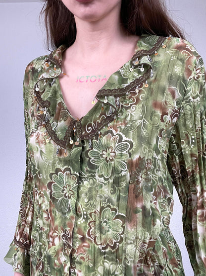 Vintage Y2K Floral Blouse
