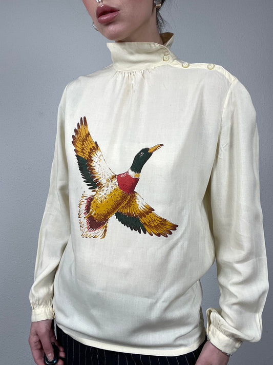 Vintage Duck Print Blouse