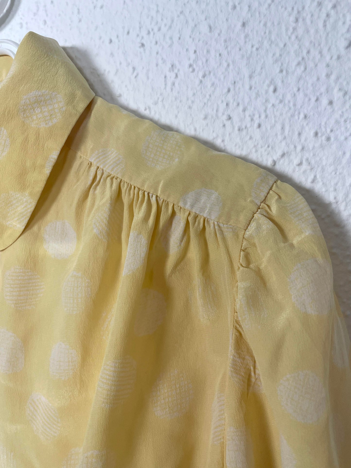 Vintage Yellow Polka Dot Silk Shirt