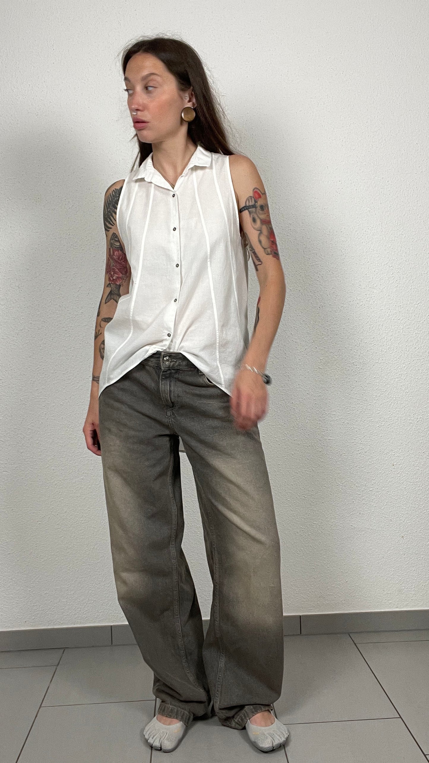 White Helmut Lang Sleeveless Shirt