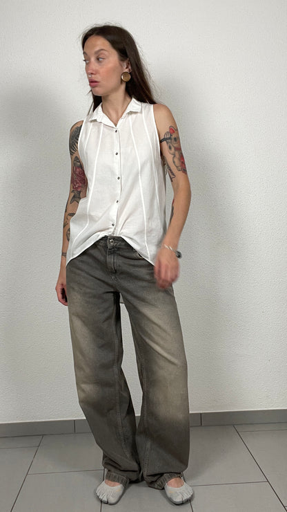 White Helmut Lang Sleeveless Shirt