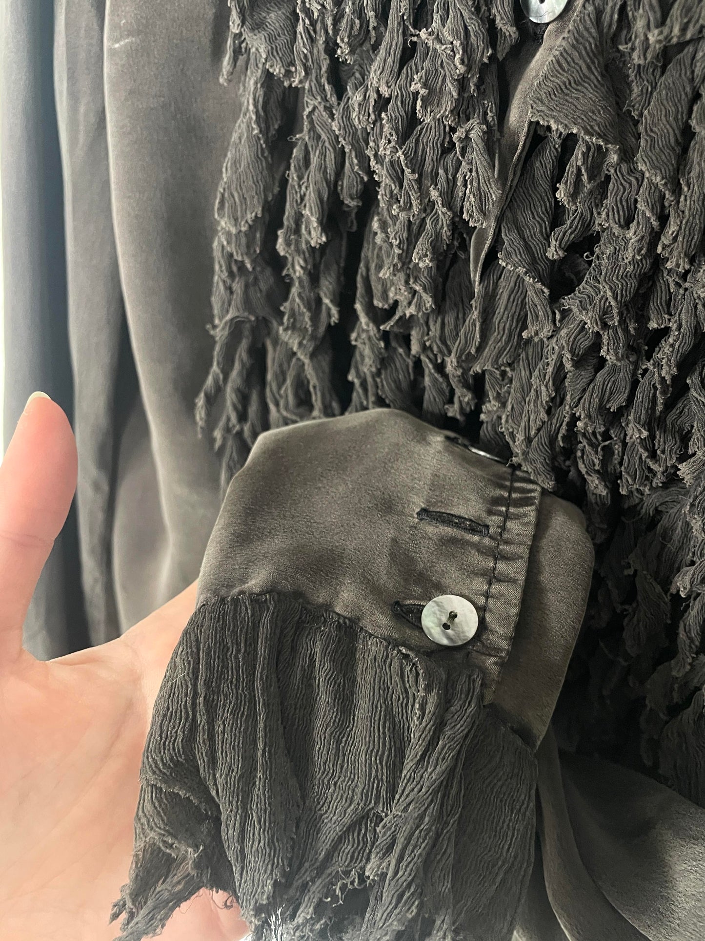 Dark Grey Zama Silk Shirt