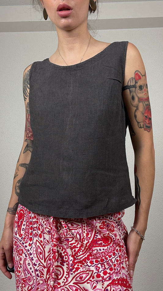 Vintage Minimalist Linen Top