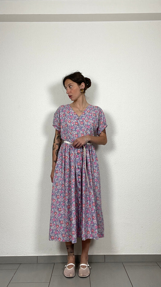90s Floral Cotton Midi Dress – Laura Ashley