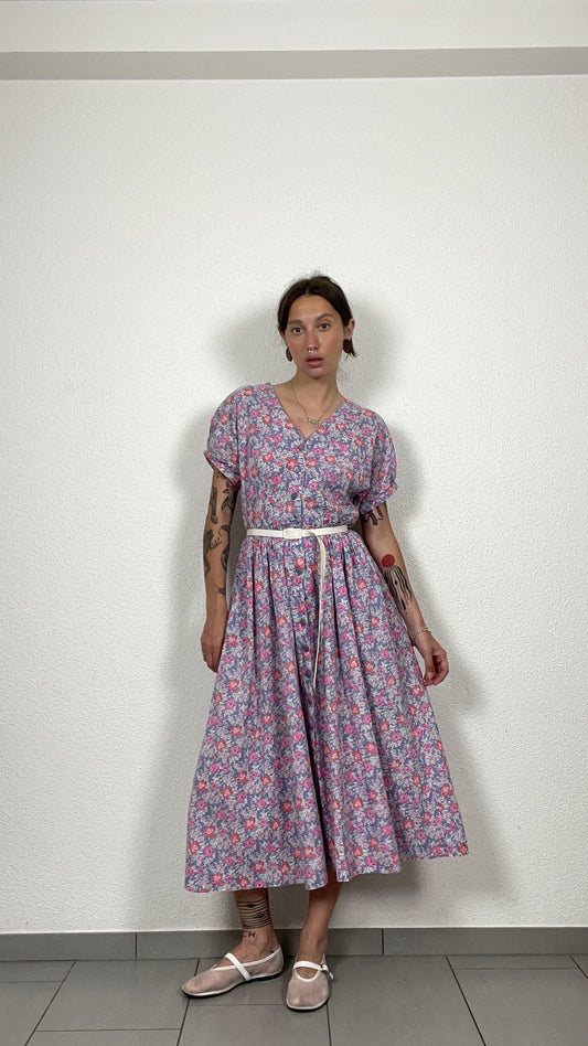 90s Floral Cotton Midi Dress – Laura Ashley
