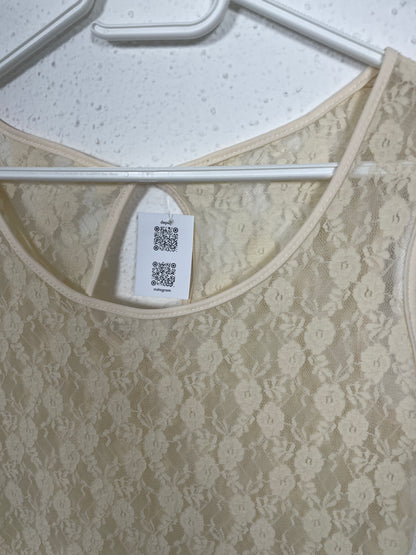 Y2K Cream Lace & Ruffle Mini Dress