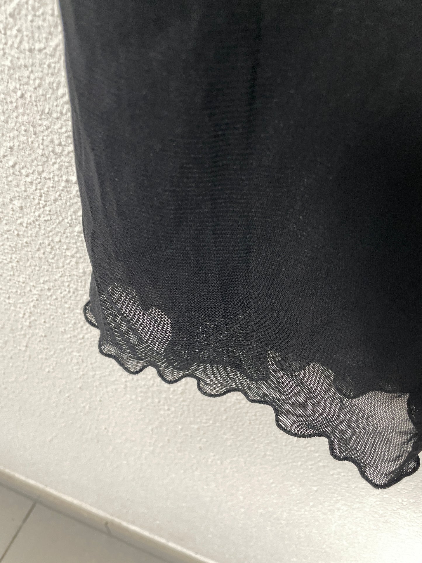 Y2K Black Mini Slip Dress with Sequin Detail