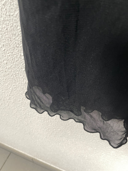 Y2K Black Mini Slip Dress with Sequin Detail