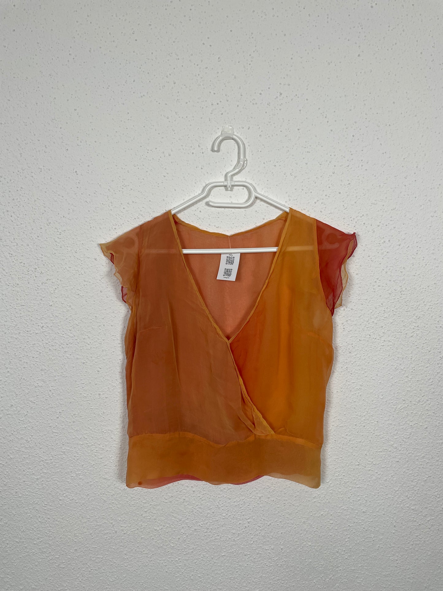 Vintage 90s Sheer Silk Wrap Blouse