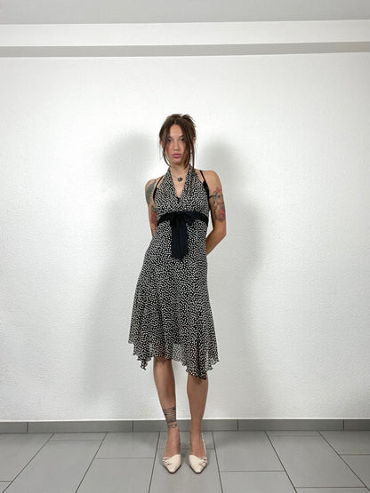 Vintage 2000s Matinée Polka Dot Halter Dress