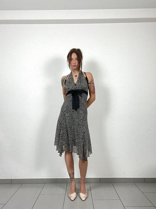 Vintage 2000s Matinée Polka Dot Halter Dress
